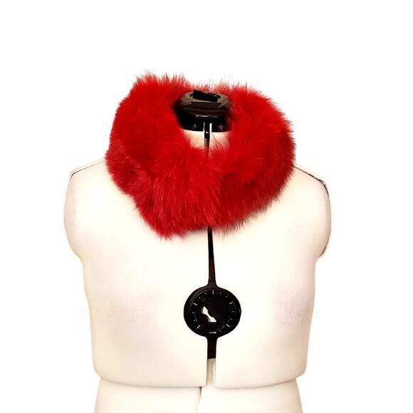 Faux Red Fox Fur Scarf Collar Headband | Plush Vintage-Inspired Winter Accessory - Picture 1 of 6
